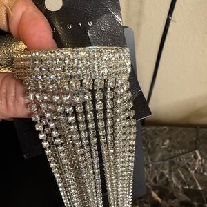Sparkling Silver Rhinestone Fringe Barrette